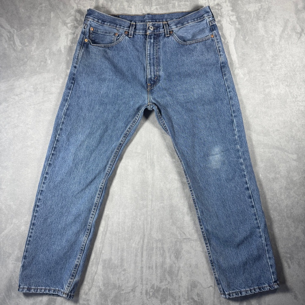 Levis 505 Regular Fit Straight Leg Jeans Mens 36x29 Blue Medium Wash